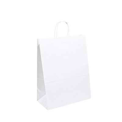 Luxury White Boutique Gift Shopping Handle Paper Bags For Clothes