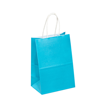 Matt Blue Paper Garment Bags , Recycled Paper Shopping Bags With Twisted Rope Handle