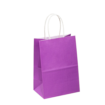 Uncoated Lining Purple Paper T Shirt Bags Sustainable For Gift Clothes Shopping