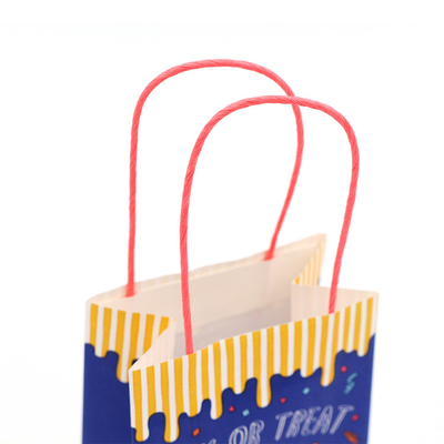 Biodegradable Paper Shopping Bags With Handles 8 Color Flexo Printing ODM