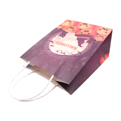 Recycled Shopping Paper T Shirt Bags With Paper Twist Rope FSC FDA Certified