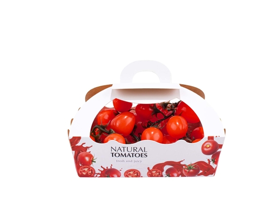 Tomato Fruit And Vegetable Packaging Boxes Paperboard Type With Handles