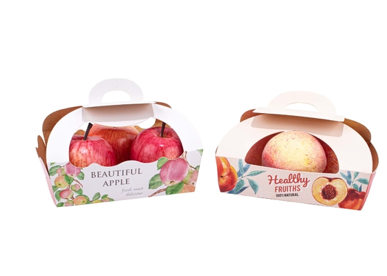 Tomato Fruit And Vegetable Packaging Boxes Paperboard Type With Handles