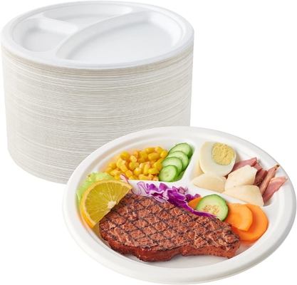 Sugarcane Bagasse Kraft Paper Plate Eco Friendly For Party Wedding