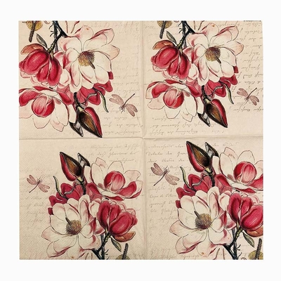 Biodegradable Floral Paper Napkins Compostable Recyclable For Hotel