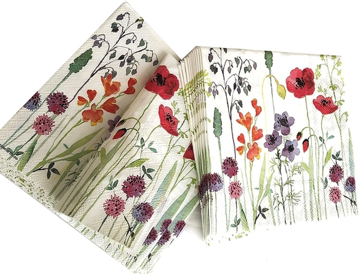 Vintage Decoupage Floral Paper Napkin Tissue For Dinner Party
