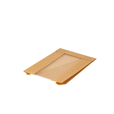 Flexo Printing Brown Kraft Food Packaging Paper Bags With Window For Bakery Takeaway