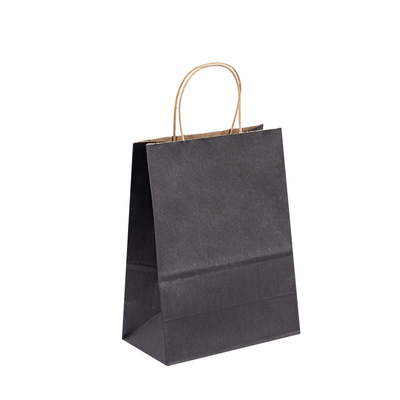 Paper Rope Handle Paper T Shirt Bags Solid Pattern Uncoated Lining