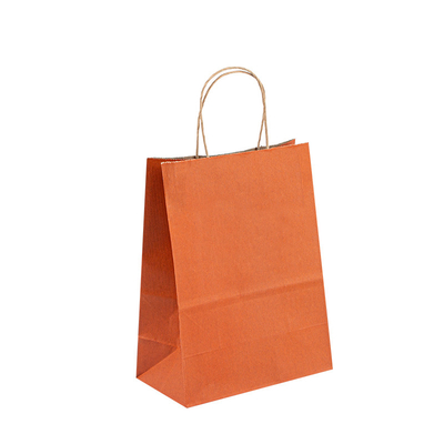 Custom Logo Printed Restaurant Food Takeaway Bag Grocery Brown Kraft Paper Bag With Handle