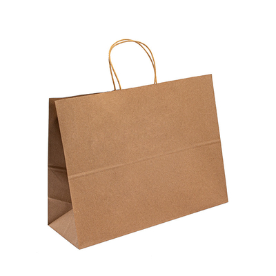 Glossy / Matt Lamination Kraft Handle Paper Bags 10kg Carry Weight With Twisted Handles