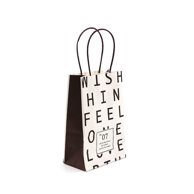 Customized Kraft Paper Shopping Bags For Fast Food And Grocery Use