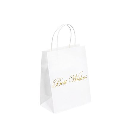 Customised Uncoated Lining Thank You Paper Bag With Twist Rope Handle