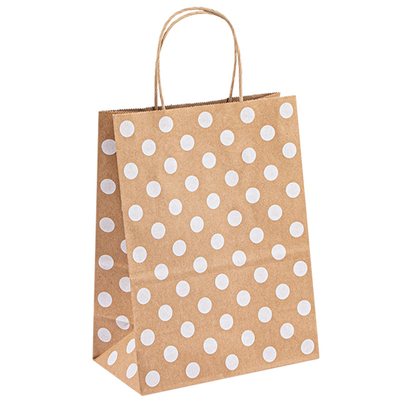Custom Recyclable Twisted Handle Paper Bags Food Packaging Takeaway Brown Craft Kraft Bread