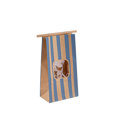 Customize Bottom Tote Kraft Paperbag Print Brown To Go Lunch Takeaway Bags