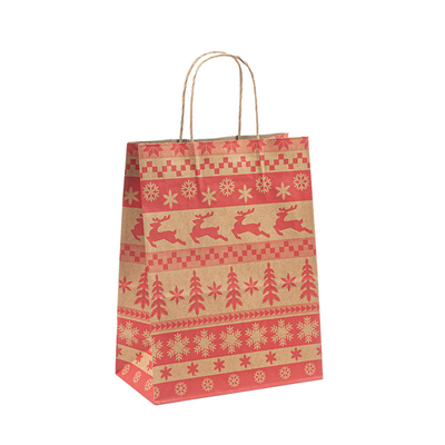 Eco friendly Kraft Paper Shopping Bags For Christmas Art File Accept AI