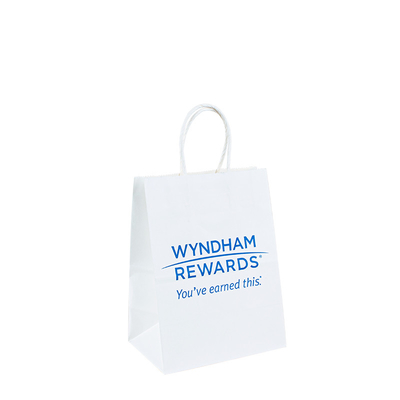 Brown/White Kraft Paper Packaging Bags Flexo Printing With Twist Rope