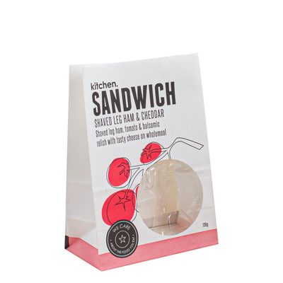 Non-Smell Kraft Paper Packaging Bags With Clear Window customized