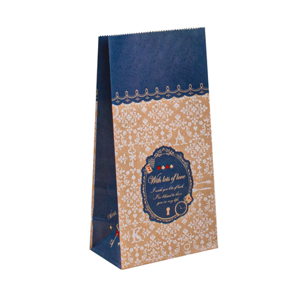 Eco-friendly Water-based Soy Ink Kraft Paper Packing Bags with Gold/Silver Hot Stamping