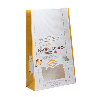 Clear Window Biodegradable Kraft Paper Bags Inside Oil Resistance