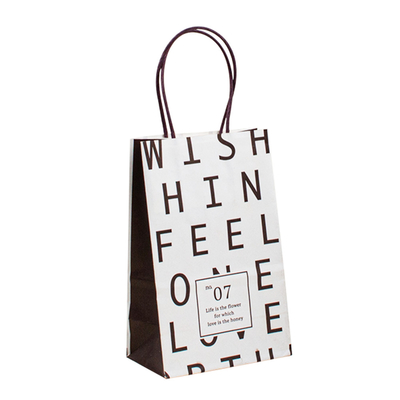 Carry Weight Of 10kg Handle Paper Bags With Paper Twist Rope Handle