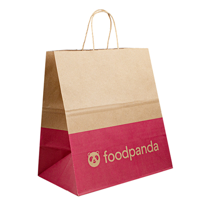 Customized Handle Paper Bags with OEM And ODM in Brown/White Colour