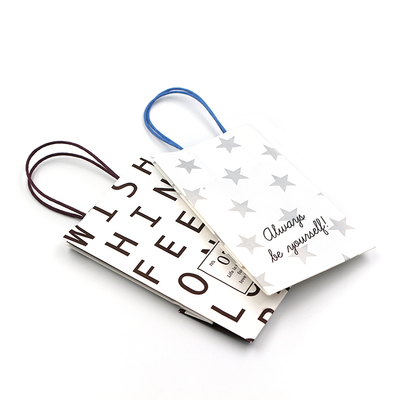 Durable / Sustainable Recycled Paper Bags With Handles - 8 Color Flexo Printing