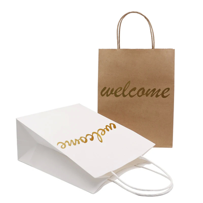8 Color Flexo Printing Recycled Paper Bags With Handles For Business Buyers