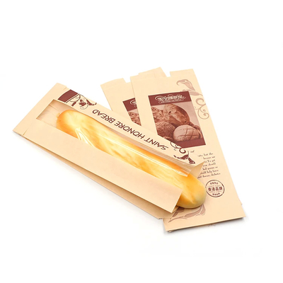 Strong Bottom Kraft Paper Packing Bags for Takeaway Inside Finishing Oil-resistance