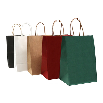 Uncoated Lining Customized Twisted Handle Paper Bags with Automatic Machine Making
