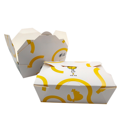 Rectangle Kraft Microwavable Paper Box , Colorful Paper Take Away Containers