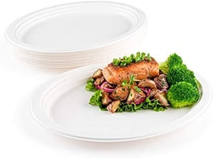 Natural Biodegradable Sugarcane Bagasse Plates , Microwavable Dessert ...