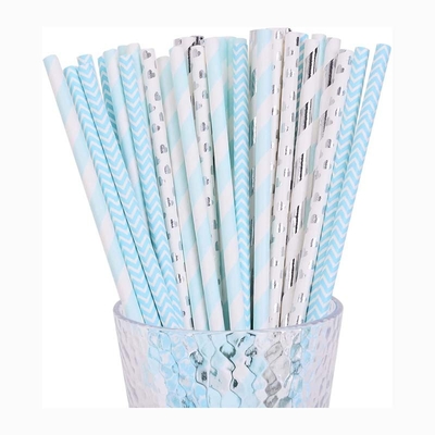 Colorful Paper Drinking Straws Food Grade Eco Friendly For Coffee Juice
