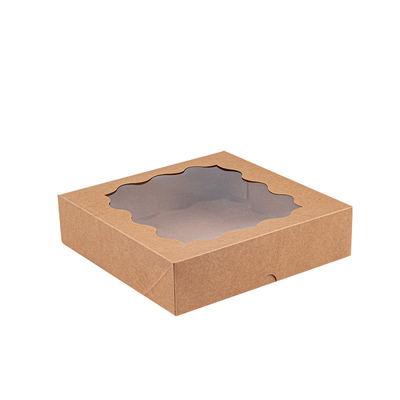 Sustainable White Paper Cake Box With Clear Window CMYK Pantone Color