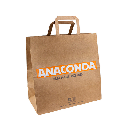 Eco Friendly Kraft Paper Bags 8 Color Flexo Printing Paper Twist Rope Handle
