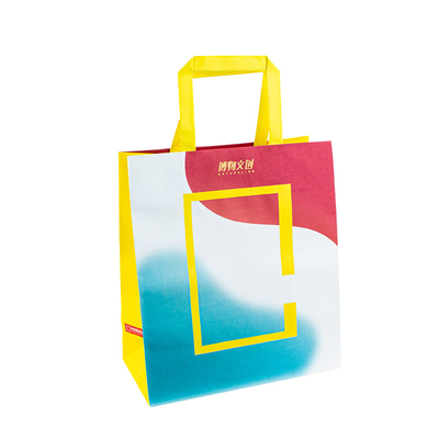 8 Color Flexo Printing Handle Paper Bags For Carry Weight 5-25kg In Brown/White/Customized