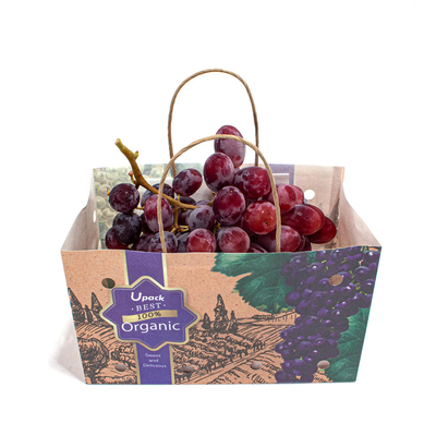 Customizable Fruit Shopping Bags Wet Strength Kraft Paper Material