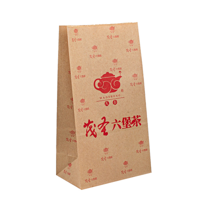 Recyclable Brown Paper Bread Bag 8 Color Waterbased Ink Printed